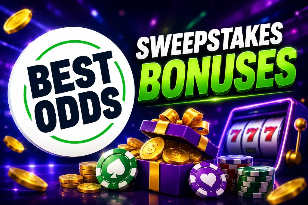 Best Odds - Banner with Sweepstakes Bonuses and Coins