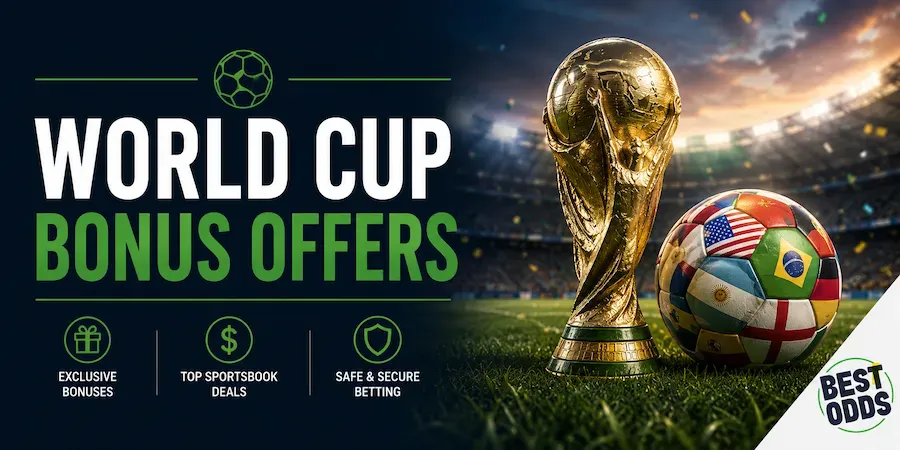 Best Odds - Banner with World Cup bonus offers.