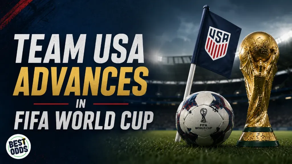 Team USA - Banner with FIFA World Cup trophy.