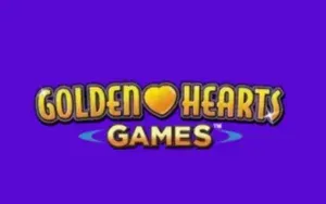 Golden Hearts - Logo with purple background.