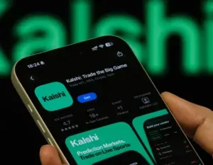 Kalshi - App screenshot with trading features.