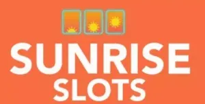 Sunrise Slots - Logo with sun-themed icons.