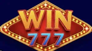 WIN 777 - Logo with bright colors and lights.