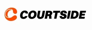 Courtside - Logo with orange and black colors.