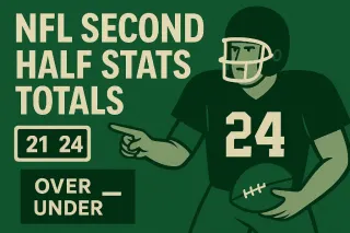 NFL Second Half Stats - Graphic with player stats.