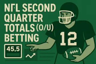 NFL Second Quarter Betting - Graphic with player and stats.