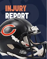 Bears - Injury Report image with a football helmet