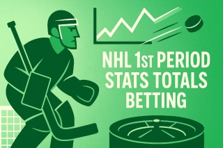 NHL - Banner with hockey player and stats graph.