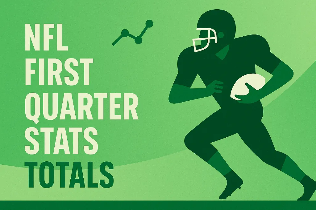 NFL - Banner with first quarter stats totals.